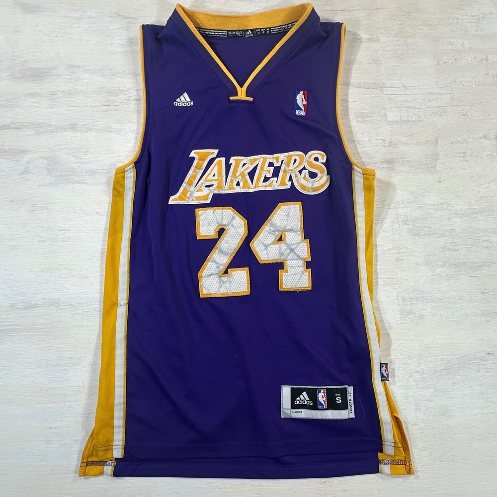 Adidas NBA Los Angeles Lakers Kobe Bryant 24 Jersey Purple Gold Small *See desc*